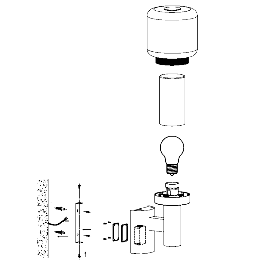 Eglo - Buiten wandlamp 1xE27/40W IP44