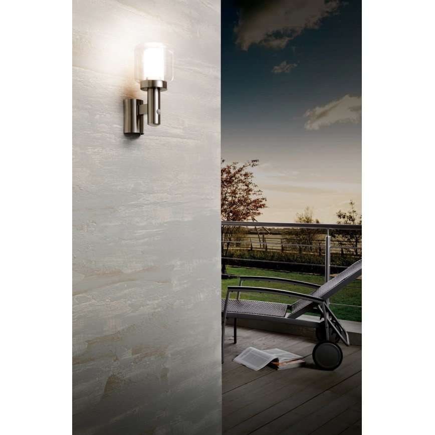 Eglo - Buiten wandlamp met sensor 1xE27/40W IP44