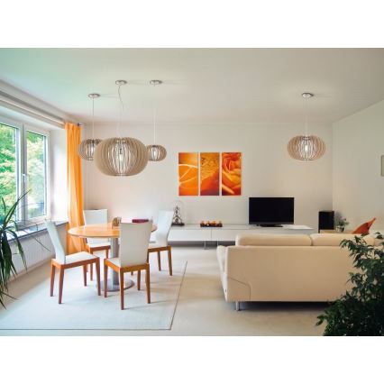 Eglo 95042 - Hanglamp aan kabel STELLATO 1xE27/60W/230V Ø 70 cm beige