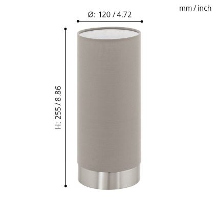 Eglo - Dimbaar tafellamp 1xE27/40W/230V taupe