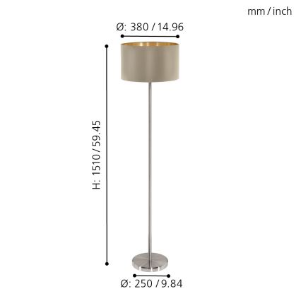 Eglo - Staande Lamp 1xE27/60W/230V taupe