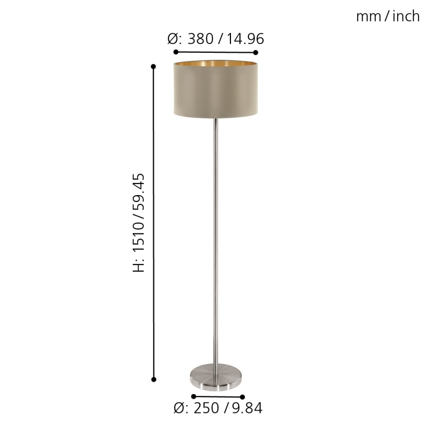 Eglo - Staande Lamp 1xE27/60W/230V taupe