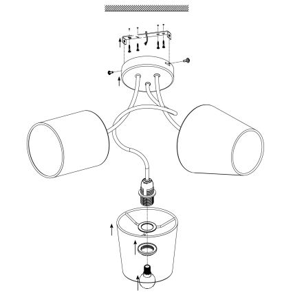 Eglo - Plafondverlichting 3xE14/40W/230V