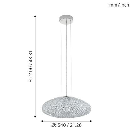 Eglo - Hanglamp aan een koord 3xE27/60W/230V