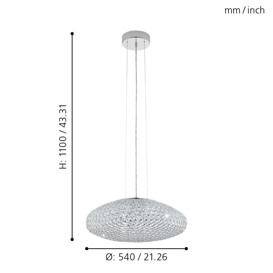 Eglo - Hanglamp aan een koord 3xE27/60W/230V