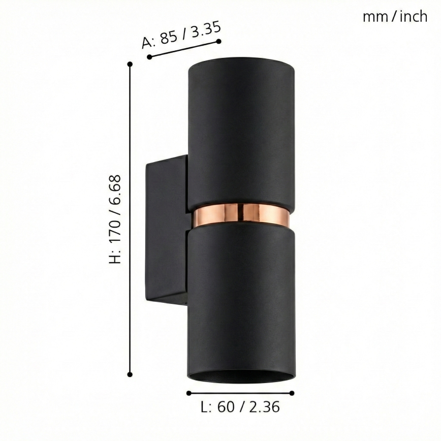Eglo 95371 - LED-wandlamp PASSA 2xGU10-LED/4W/230V