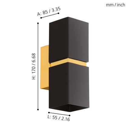 Eglo - LED Wandlamp 2xGU10-LED/4W/230V