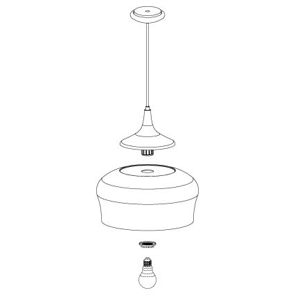 Eglo - Hanglamp aan een koord 1xE27/60W/230V