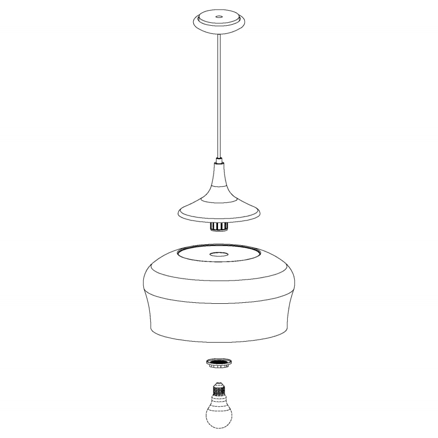 Eglo - Hanglamp aan een koord 1xE27/60W/230V
