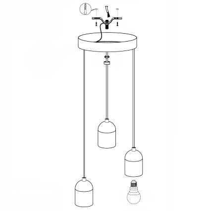 Eglo - Hanglamp 3xE27/60W/230V