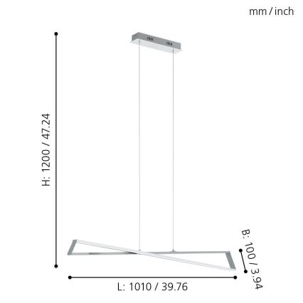 Eglo 95566 - LED Hanglamp AGRELA 2xLED/14,4W/230V