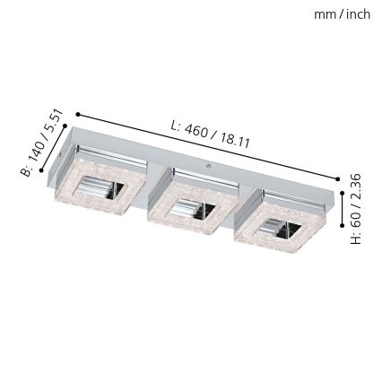 Eglo - LED Plafondlamp 3xLED/4W/230V
