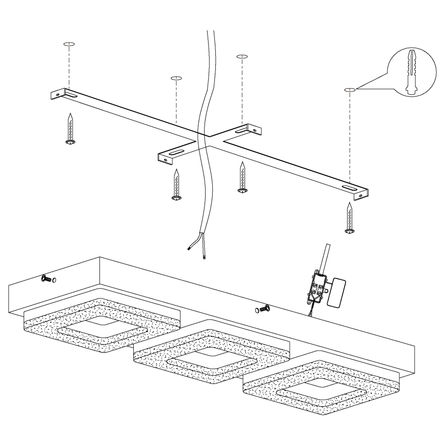 Eglo - LED Plafondlamp 3xLED/4W/230V