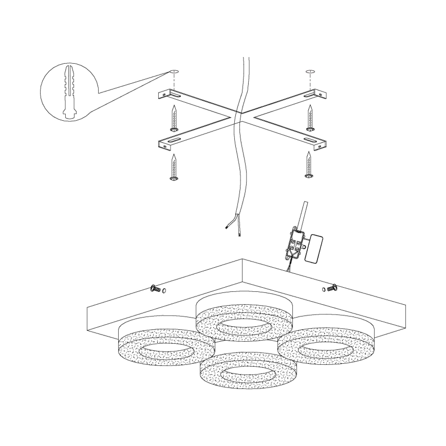 Eglo - LED Plafondlamp 4xLED/4W/230V