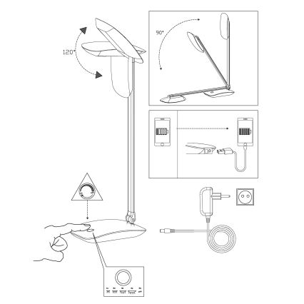 Eglo - LED dimbare tafellamp LED/4,5W/12V/230V