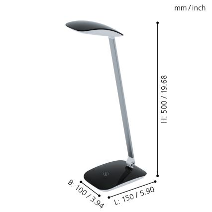 Eglo - LED Tafellamp dimbaar 1xLED/4,5W/USB