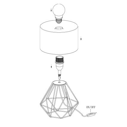 Eglo - Tafellamp 1xE14/60W/230V