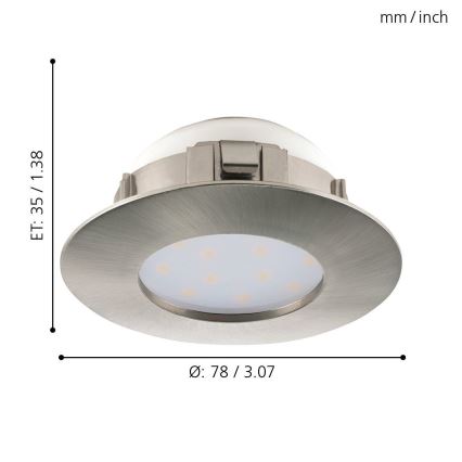 Eglo - LED Inbouwlamp 1xLED/4,9W/230V