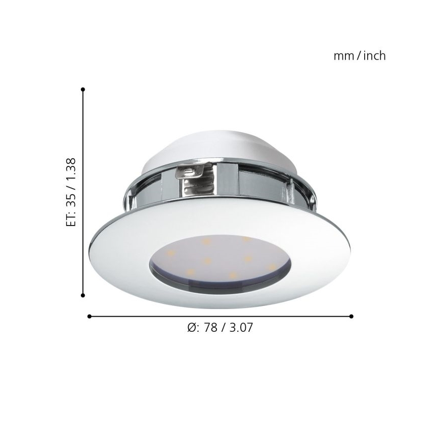 Eglo - SET 3x LED Inbouwlamp PINEDA 1xLED/4,9W/230V