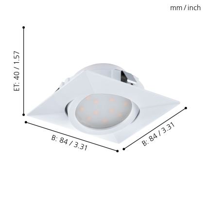 Eglo - Set van 3 LED-inbouwspots PINEDA LED/4,9W/230V