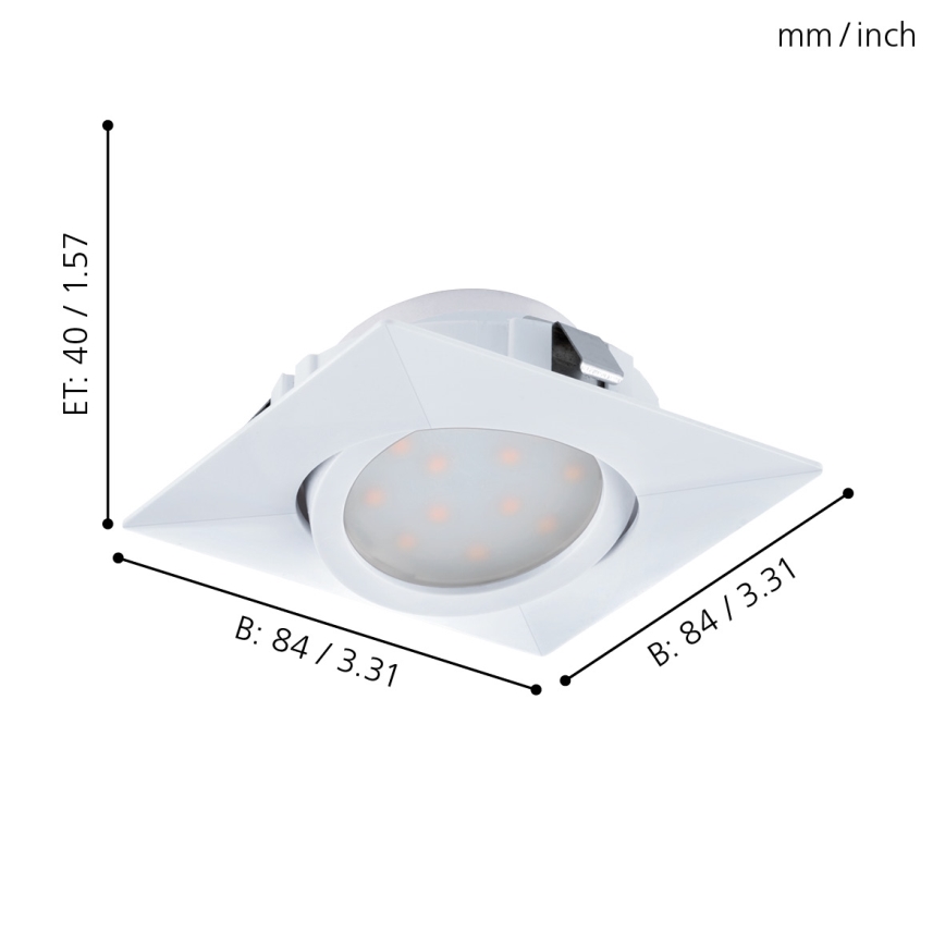 Eglo - Set van 3 LED-inbouwspots PINEDA LED/4,9W/230V