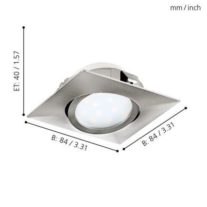 Eglo - Set van 3 LED-inbouwspots PINEDA LED/4,9W/230V