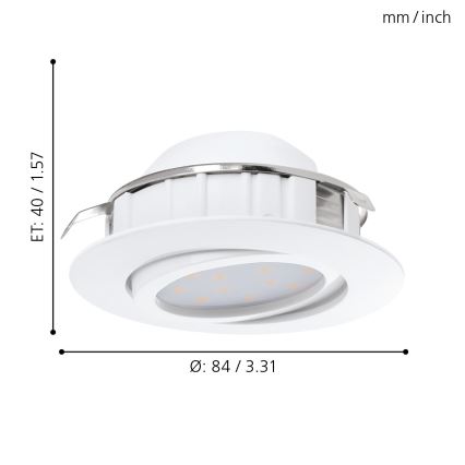 Eglo - Set van 3 LED-inbouwspots PINEDA LED/4,9W/230V