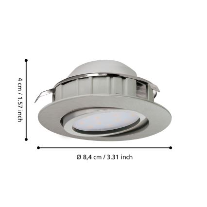 Eglo - Set van 3 LED-inbouwspots PINEDA LED/4,9W/230V