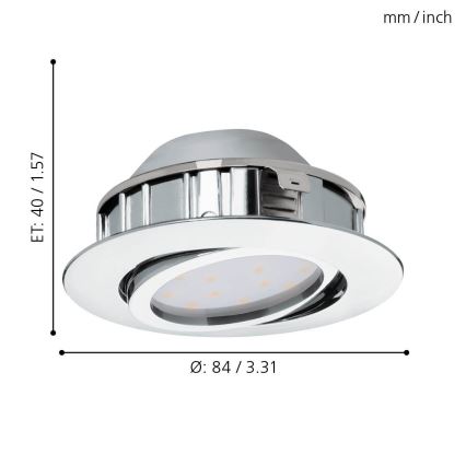 Eglo 95855- LED inbouwlamp PINEDA LED/5,5W/230V