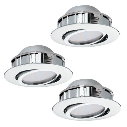 Eglo - Set van 3 dimbare inbouwspots PINEDA LED/5,5W/230V