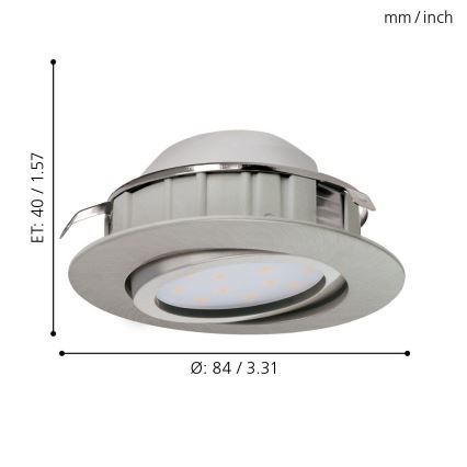 Eglo - SET 3x LED Inbouwlamp PINEDA 1xLED/6W/230V