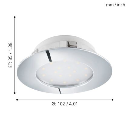 Eglo - LED Inbouwlamp 1xLED/12W/230V