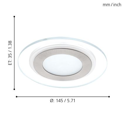 Eglo - LED Inbouwlamp 1xLED/11W/230V