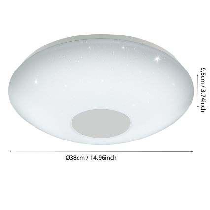 Eglo 95972 - LED dimbare plafondlamp VOLTAGO 2 LED/20W/230V + afstandsbediening