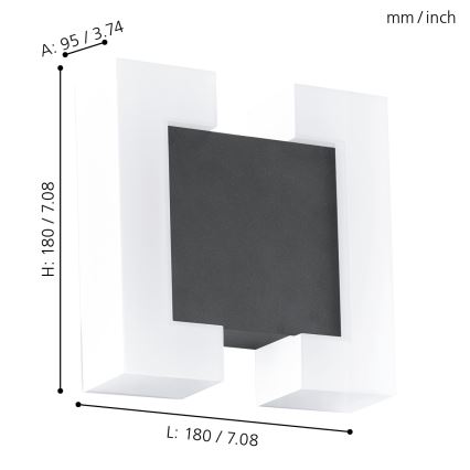Eglo - LED Wandlamp voor buiten 2xLED/4,8W IP44