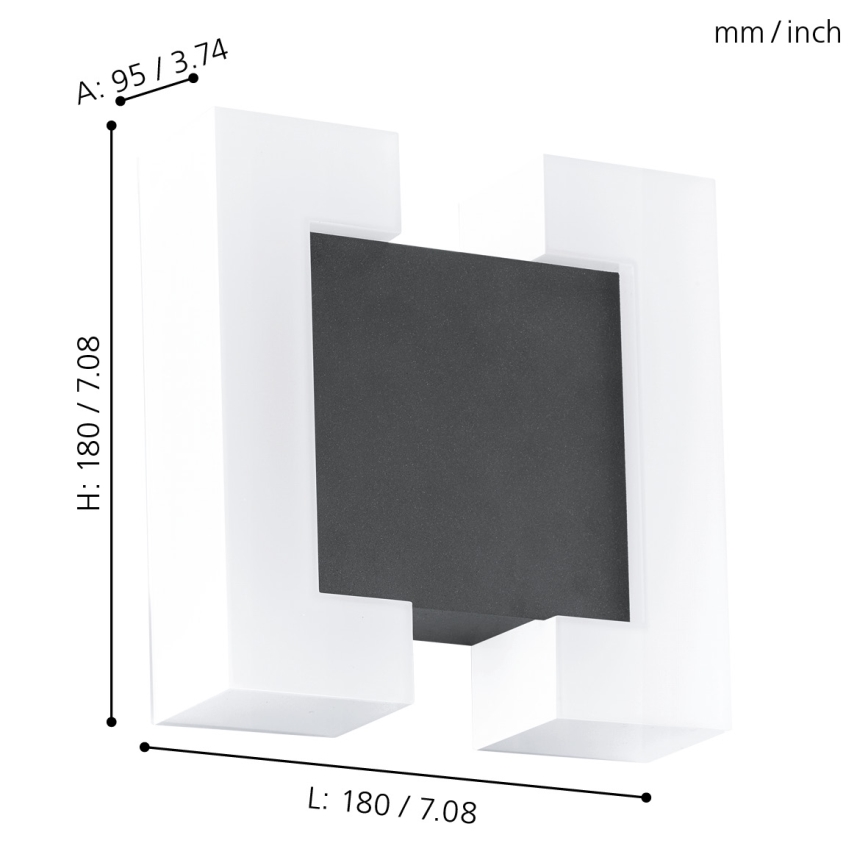 Eglo - LED Wandlamp voor buiten 2xLED/4,8W IP44