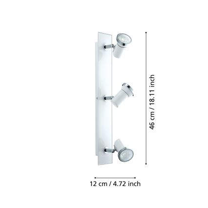 Eglo - LED Badkamerspot 3xGU10-LED/3,3W/230V IP44