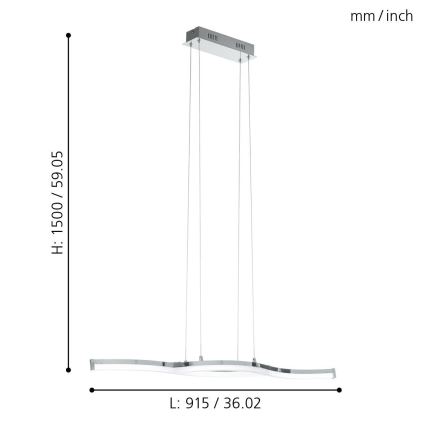 Eglo 96101 - LED Hanglamp LASANA 2 2xLED/10,5W/230V