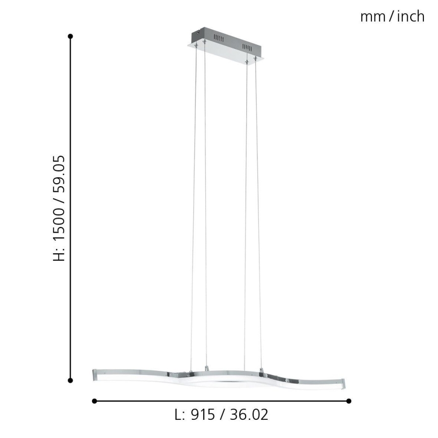 Eglo 96101 - LED-kroonluchter LASANA 2 2xLED/10,5W/230V