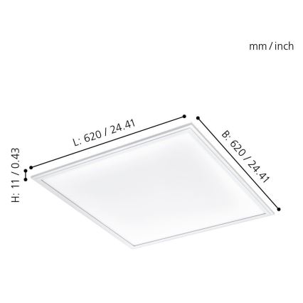 Eglo - LED Plafondpaneel LED/40W/230V