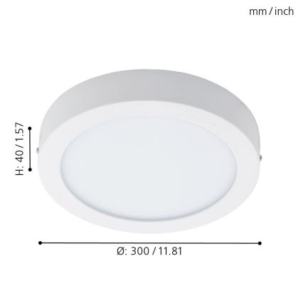 Eglo 96168 - LED plafondlamp voor badkamer FUEVA 1, LED/22W/230V, IP44, Ø 30 cm
