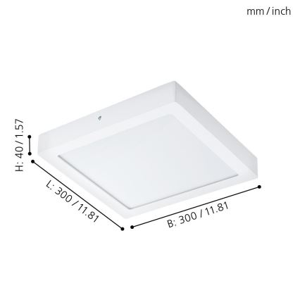 Eglo 96169 - LED-plafondlamp voor badkamer FUEVA 1 LED/22W/230V IP44 30x30 cm