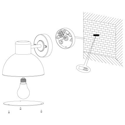 Eglo - Buiten wandlamp 1xE27/60W IP44