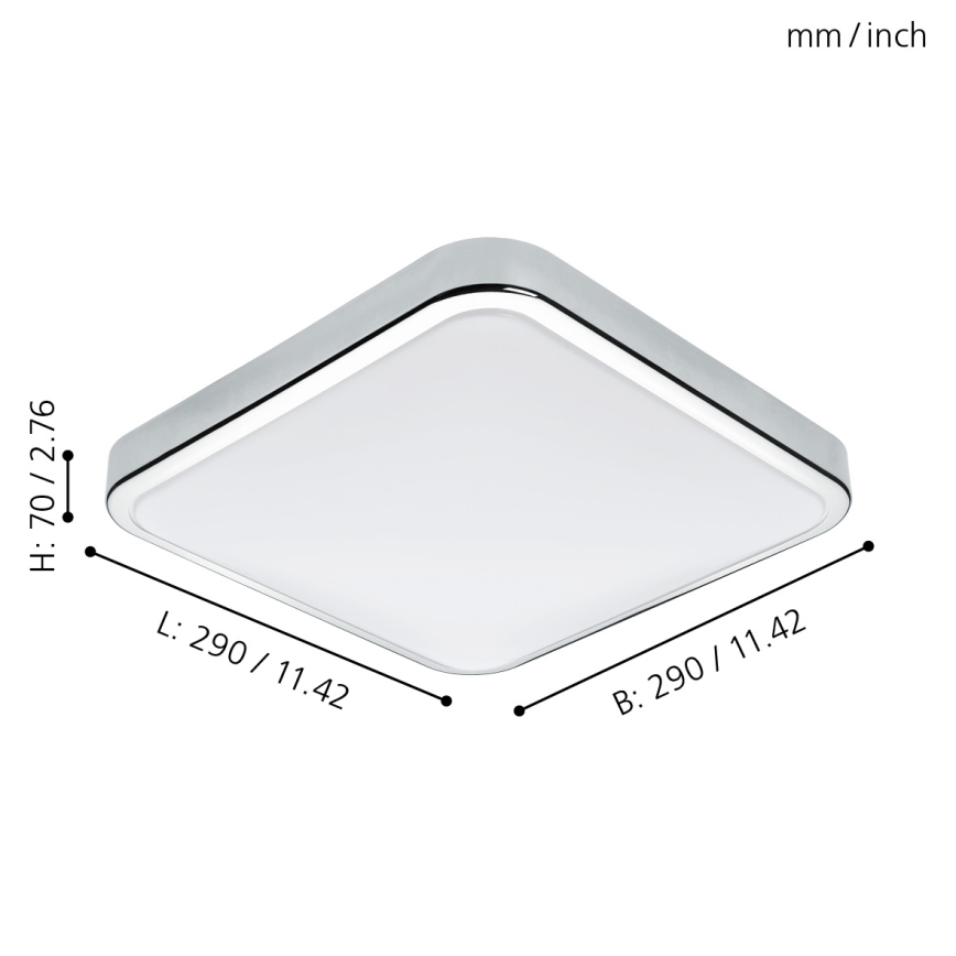 Eglo 96229 - LED Badkamerlamp MANILVA LED/16W/230V IP44