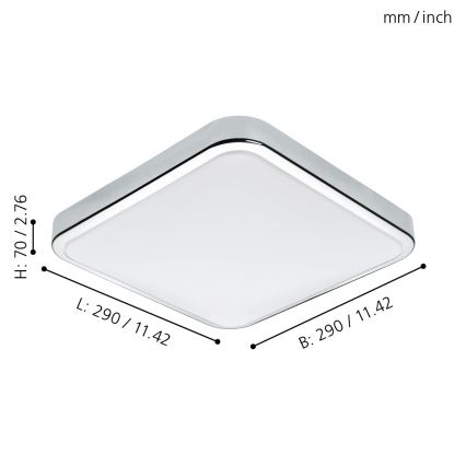 Eglo - LED-plafondlamp voor de badkamer LED/16W/230V IP44
