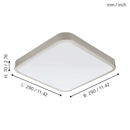 Eglo 96231 - LED plafondlamp voor badkamer MANILVA LED/16W/230V IP44