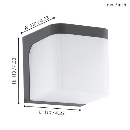 Eglo - LED Wandlamp voor buiten LED/4,9W/230V IP44