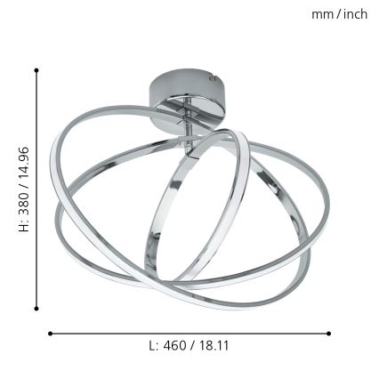 Eglo - LED Plafondverlichting 3xLED/12W+14W+9W/230V