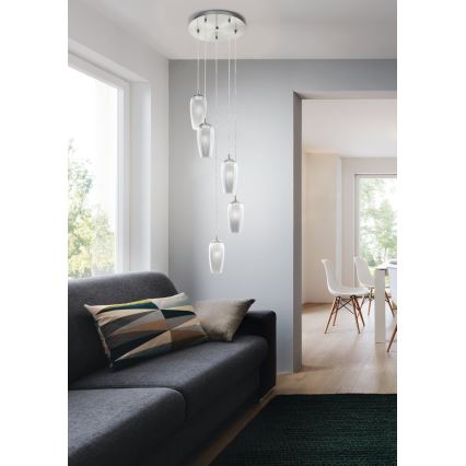 Eglo 96345 - LED-kroonluchter aan kabel FARSALA 5xG9/2,5W/230V