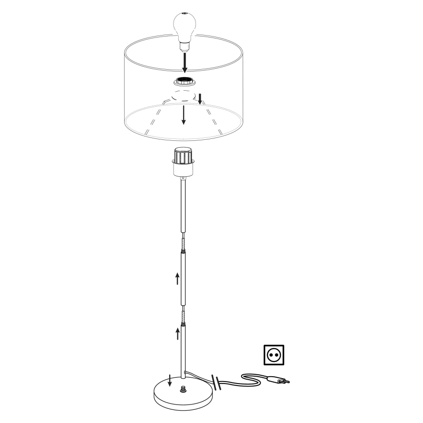Eglo 96377 - Vloerlamp PASTERI 1xE27/60W/230V Ø 28 cm, grijs